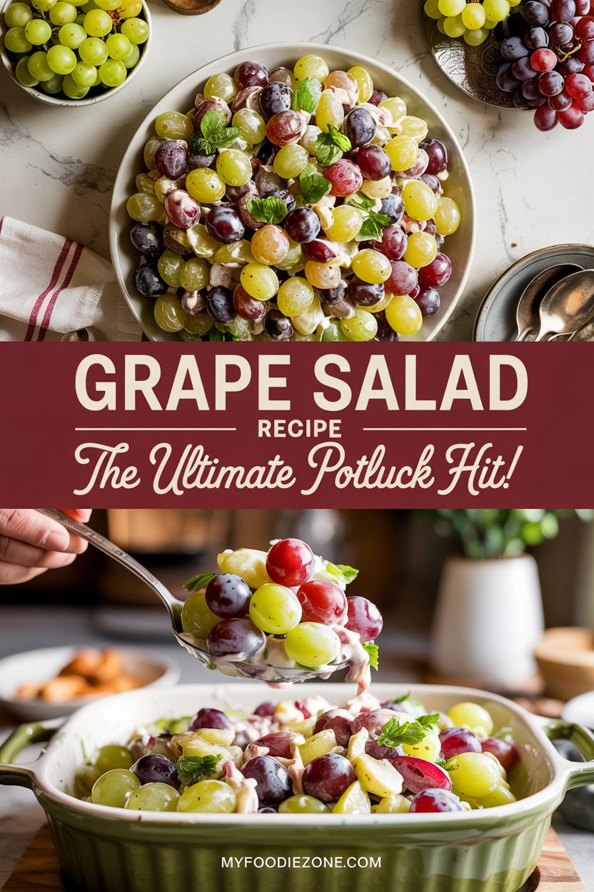 Creamy Grape Salad with Brown Sugar Pecans