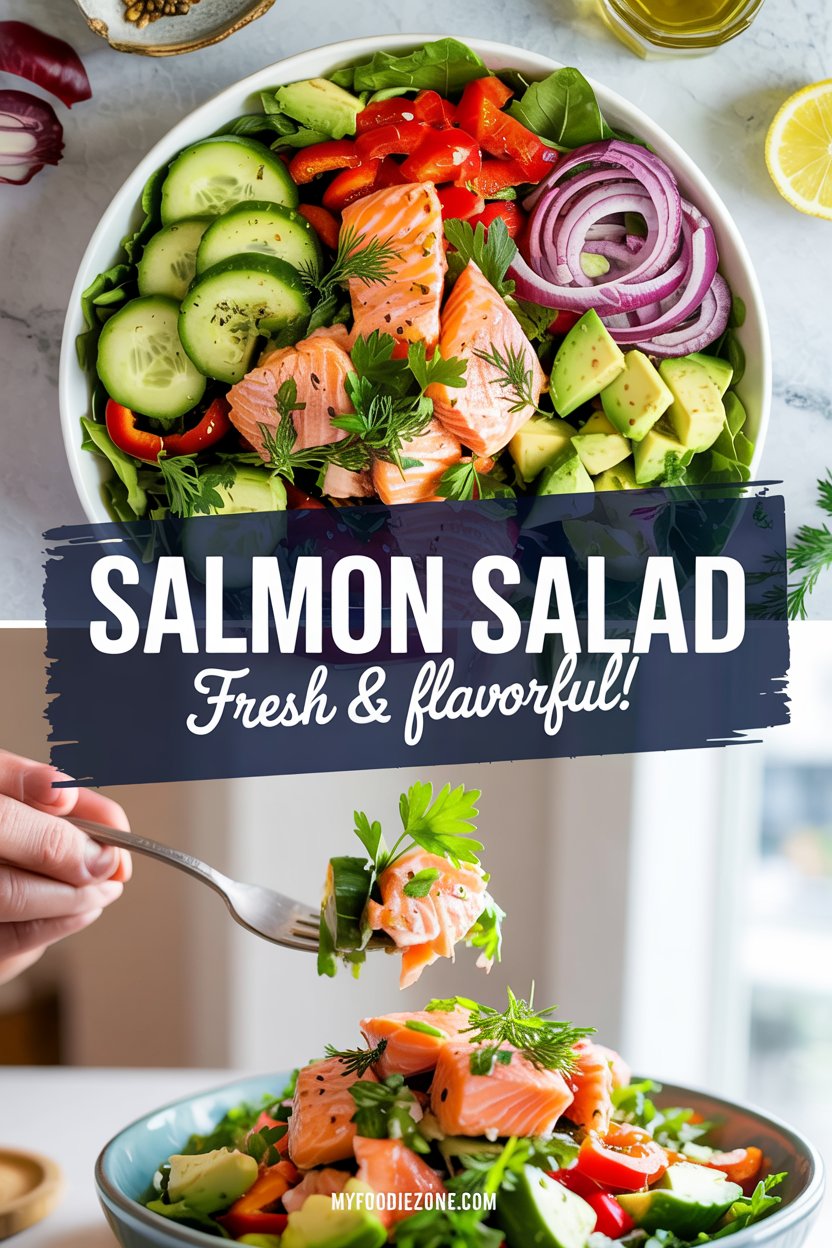 Flaky Salmon Salad with Lemon Dill Dressing