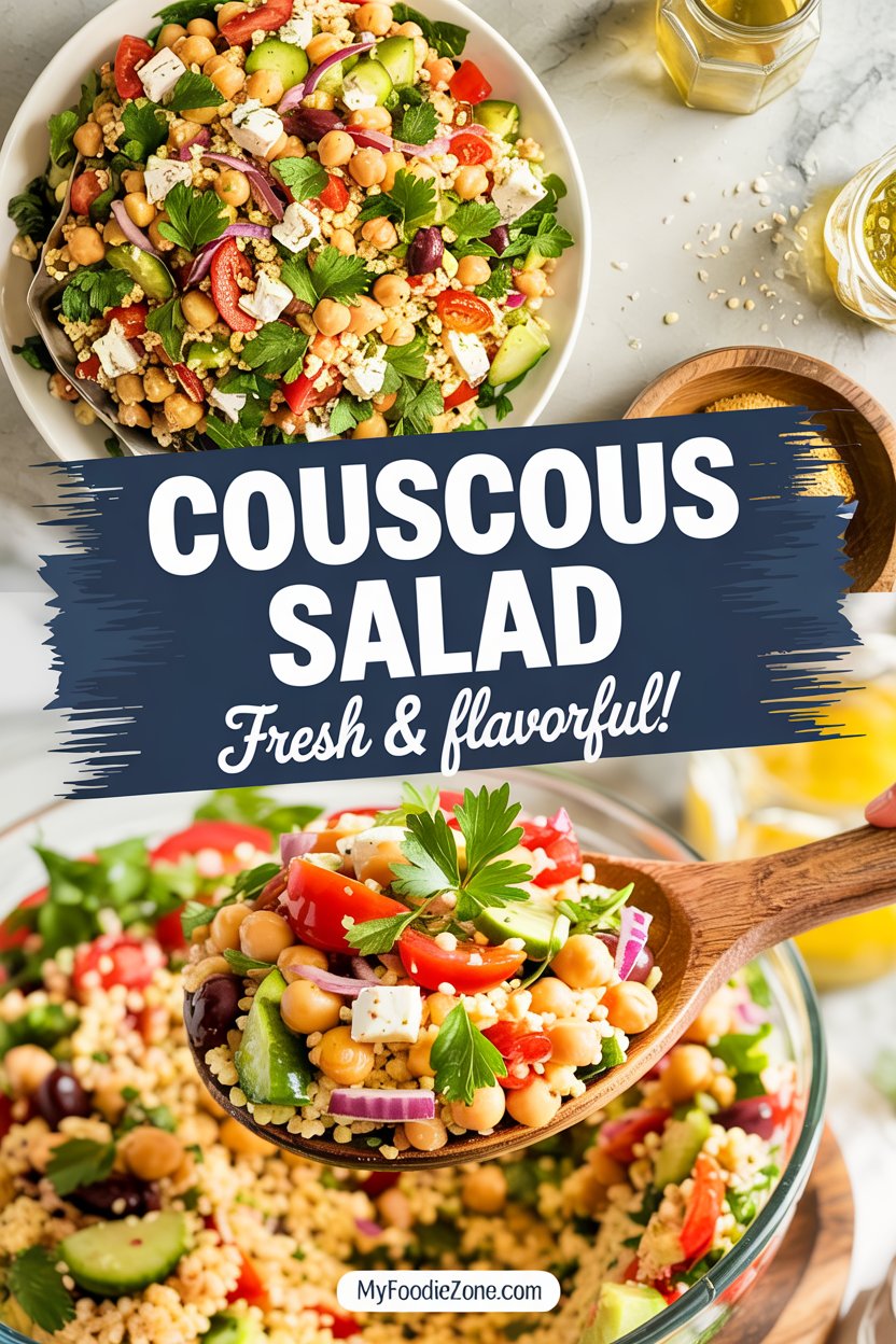 Mediterranean Couscous Salad with Lemon Herb Dressing