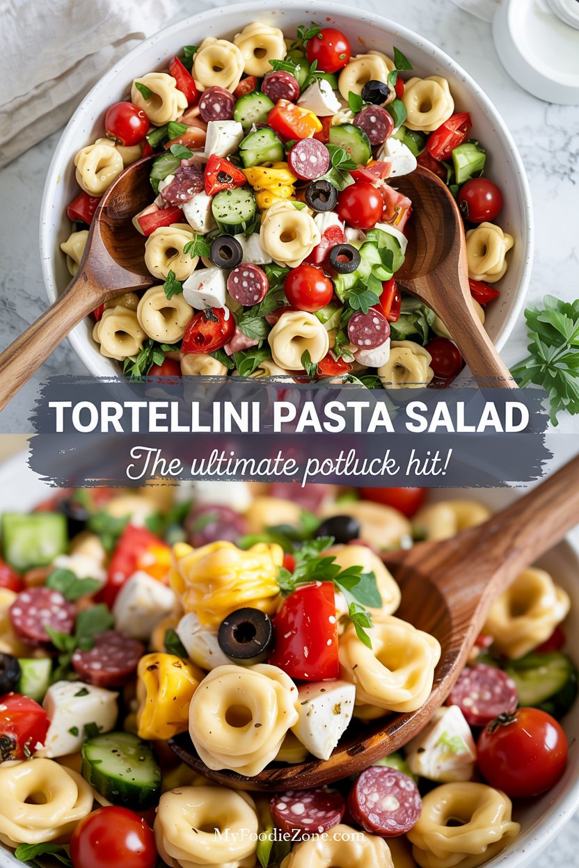 Italian Tortellini Pasta Salad with Homemade Dressing