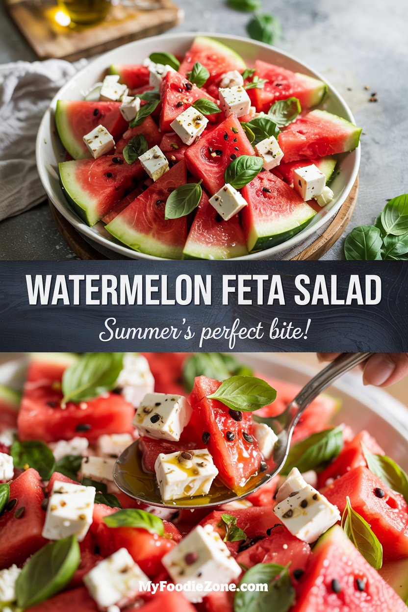 Watermelon Feta Salad with Honey Lime Dressing